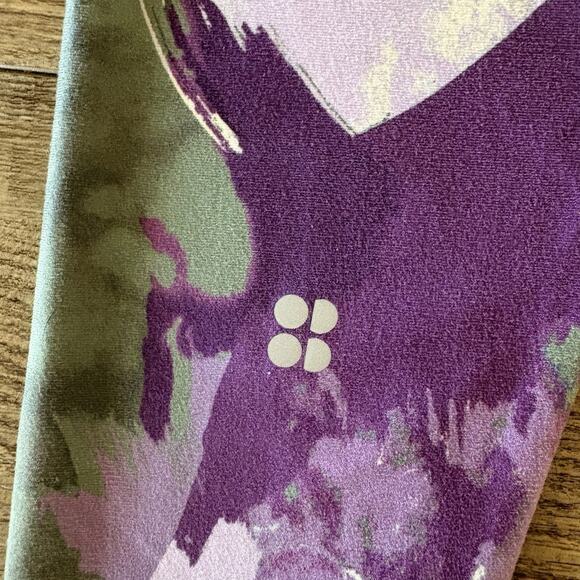 Sweaty Betty All Day Wrap Waist Leggings | Women US 6 | Purple Brushstroke Print - Picture 3 of 5